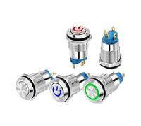 12mm self locking metal button switch small round inching power switch with light blue red 5 12 24 V NWPNLXEA(Plane 2-01)