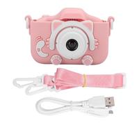 12MP Kids Digital Camera Toy Double caméras à l'arrière, 2,0 IPS Eye Protecting Écran, boîtier de Silicone incassable, Conception de Chat avec des Cadres de Dessins animés pour Un (Rosa)