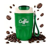 12OZ Coffee Vacuum Flask, Insulated Coffee Cup with 316 Stainless Steel Liner and Smart Temperature Display, Portable Travel Mug for Home Office Travel (Green,Standard)