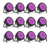 12pc Luminaire de scène à LED UV 200W 18 LED 4-en-1 DMX512 + RGB et 8 canaux avec Infinite Par Light Mixing/Rainbow Effect pour Stage DJ Party Show Bar Halloween Christmas
