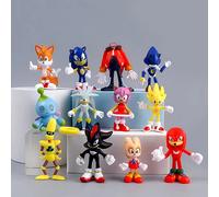 12pc nouveau Sonic PVC action figures décorations gâteau Hedgehog modèle poupée Anime périphériques jouets collection ornements