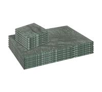 12pc Sets de Tableau Rectangulaires en Marbre & Dessous Carrés 30cm Vert
