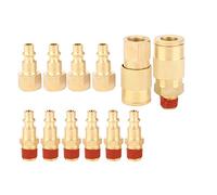 12pcs 1/4 pouce NPT Connecteur de tuyau d'air NPT Connecteur rapide Male Femelle Coupleur pneumatique For Garage d'atelier