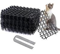 12Pcs 15,5*20 cm Tapis Anti-Chat avec Pointes, Tapis de Jardinage avec Epine Grille Jardin Anti Chiens,Tapis Anti Chat avec 12Pcs Clous de jardin en Plastique Réseau Répulsif Chat pour Animal Sauvage