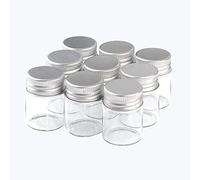 12pcs 15ml Bouteille en Verre Transparent et Bouchon en Aluminium argenté,Le Couvercle en Aluminium spiralé est Plus Unique et Offre de Meilleures Performances d'étanchéité. (12, 15ml)