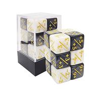 12pcs 16mm Positive and Negative D6 Dice Counters Set in Brick Box, Marble Token Dice Loyalty Dice Compatible with MTG, CCG, Car