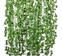 12pcs*2m Lierre Plante Artificielle Exterieur Feuillage Artificiel Feuille Guirlande Décoration pour Mariage Balcon Cuisine Jardin