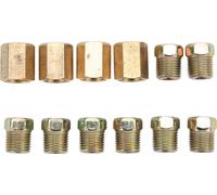 12pcs 7/16in -24 filets Assortiment d'adaptations de conduites de frein en laiton Accessoires de voiture pour tube de 1/4 de pouce