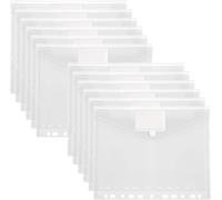 12pcs A4 Plastic Satchel Handbag A4 11 Holes Transparent Envelope Letter Size Waterproof Polyethylene Envelope Folder For Office And Office School Supplies