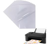 12pcs A4 Transparent Sticker Paper, Transparent Self-Adhesive Paper, Transparent Self-Adhesive Sheet, Transparent Printer Sticker Paper, Printable Vinyl
