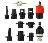 12pcs Adaptateur de Pompe Sup Gonflable, Gonflage Rapide Adaptateur de Pompe pour Planche à Pagaie 2 Adaptateurs de Valve Sup avec 9 Buses de Valve d'air pour Bateau Gonflable Kayak