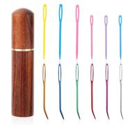 12pcs Aiguilles à Coudre à Gros Chas, Aiguille à Fil Courbée en Aluminium Aiguille à Repriser Droite en Plastique Aiguilles à Broder Colorées Aiguille à Crochet Aiguille à Tapisserie