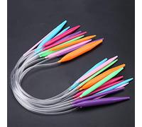 12Pcs Aiguilles à Tricoter, Kit d'Aiguilles Circulaires et Double Pointe 3,5~12mm pour Chandail et Tissage (40cm)