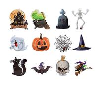 12pcs Aimants d'halloween Magnétiques, Grands Magnet Frigo Halloween Décoration Chapeau de Sorcière Toile d'Araignée Fantôme Citrouille Aimants de Réfrigérateur pour Porte de Garage Voiture