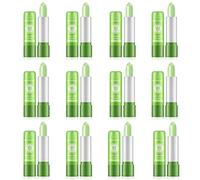 12PCS Aloe Vera Baume à Lèvres, Aloe Vera Hydratant Température Changement de couleur rouge à lèvres, Hydratant Durable Rouge à Lèvre