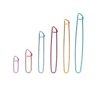 12pcs Arrêt Maille En Alliage, Epingles À Nourrice Métal Coloré, 6 Couleurs 6 Tailles Aluminium Aiguilles À Tricoter Crochet, Pour Couvertures, Écharpes, Artisanat À Tricoter Bricolage