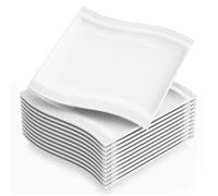 12pcs Assiettes Plates 26*27*2.5cm Vaisselles Assiette Porcelaine Plat Service de Table Malacasa Série FLORA