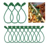 12pcs Attaches de Guirlande de Noël, Attaches de Rampe de Noël Flexibles de 40 cm Attaches Torsadées Décoratives Réutilisables pour la Décoration de la Maison de Fête de Noël (Vert)
