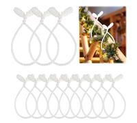 12pcs Attaches de Guirlande de Noël, Attaches de Rampe de Noël Flexibles de 40 cm Attaches Torsadées Décoratives Réutilisables pour la Décoration de la Maison de Fête de Noël (Blanc Argenté)