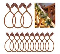 12pcs Attaches de Guirlande de Noël, Attaches de Rampe de Noël Flexibles de 40 cm Attaches Torsadées Décoratives Réutilisables pour la Décoration de la Maison de Fête de Noël (Braun)