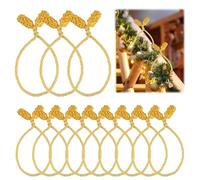 12pcs Attaches de Guirlande de Noël Flexibles 40 cm - Attaches Torsadées Décoratives Réutilisables pour Rampe et Décoration de Maison (Jaune Doré)
