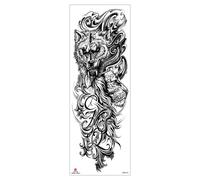 12pcs Autocollants De Tatouage De Bras Complet Poseidon Bras De Lion Bras De Fleur Imperméable Ensemble D'autocollants De Tatouage De Bras Complet M5168