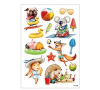 12pcs Autocollants De Tatouage Imperméables De Dessin Animé Pour Enfants Autocollants Pour Enfants Autocollants De Tatouage Temporaire Flamant Licorne M6241