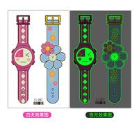 12pcs Autocollants De Tatouage Lumineux Pour Enfants Imperméable Dinosaure Licorne Dessin Animé Montre Lumineuse Autocollants De Tatouage M1614
