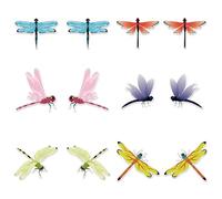 12pcs Autocollants Magnétiques Décoratifs pour Porte Moustiquaire, Aimants Flexibles pour Patio Aimants pour Animaux de Réfrigérateur pour Portes Coulissantes (Libellule)