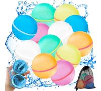 12Pcs Ballon Bombe a Eau Réutilisable,CNMTCCO Bombes à eau à remplissage rapide,auto-fermant des balles d'éclaboussures magnétiques,pour enfants,adultes,plage