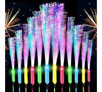 12PCS Bâton lumineux en fibre,Fibre optique lumineuse,Bâton Lumineux LED Mariage,3 modes colorés clignotants LED,pour Concert noël Anniversaire Décoration de Fête de Mariage Fournitures