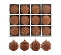 12pcs Baubles de Noël, 6cm Boules d'arbre de Noël à l'épreuve des décorations, décorations suspendues de Noël pour l'arbre de Vacances et la décoration de la Maison