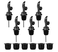 12pcs Bec Verseur Alcool et Adaptateurs, Acier Inoxydable Verseur d'Alcool Bec Verseur Huile Olive pour Bouteilles Verseur Bouteille Alcool pour la Maison Bar Bouteilles à Grand Col