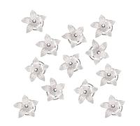 12Pcs Belle Fleur de Cristal Spirale Perle Pince à Cheveux, Bijoux de Mariée épingles à Cheveux, Twists cheveux clips Pins