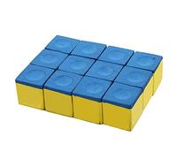 12pcs Billard de Piscine Cube Cubes,Queue de Craie Billard Billard de Pointe de Craie de Carbonate de Calcium sans Glissement Craie pour Billard(Blue)