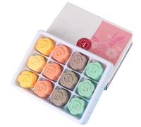 12pcs / bombes de bain à pied set sels de trempage pied naturels avec 4 lavande, jasmin, rose, arôme camomille pour les pieds calleux, craquelu sec, parfums d'odeur tenace