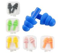 12PCS Bouchons D'oreille Souple Anti Bruit Avec Boîte, Reutilisable Boule Quies Silicone, Pour Dormir Protection Auditive Voyage Pour La Douche, La Natation, Le Travail