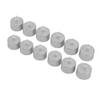 12pcs Bougies Chauffe-plat LED Bougies Votives sans Flamme Réalistes et Lumineuses Alimentées par Batterie pour la Célébration du Festival Saisonnier (Argent)