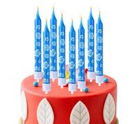 12pcs Bougies d'Hibiscus Bleues, Décorations Gâteaux Animé Bleu Ensemble Bougies d'Anniversaire à l'Hibiscus Fournitures Décoration Fête d'Anniversaire Thème Hawaïenne Enfants Garçons Filles