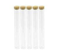 12pcs Bouteille En Verre De Tube à Essai Transparente Avec Bouchon En liège, capacité De Stockage De 110 ml, diamètre extérieur Du Flacon De Tube à Essai De 30 mm (12, 110ml)