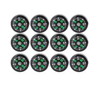 12PCS Bouton Boussole, 20mm 20mm Mini Boussole de Poche Remplie d'Huile Camping Activités de Plein Air Accessoire pour Camping Randonnée Bateau Bracelet de Montre Paracorde