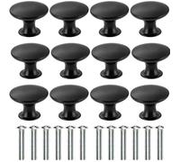 12PCS Bouton de Porte pour Cuisine Meuble Placard de 30mm Poignée Meuble Cuisine Noir
