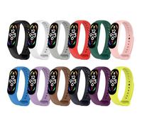 12PCS Bracelet pour Xiaomi Mi Smart Band 7 Bracelet de Remplacement en Silicone montre connectée Extensible-Couleur Compatibl[611]