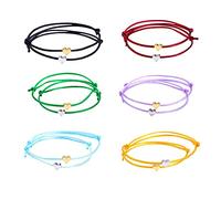 12PCS Bracelets d’Amitié pour Fille Garçon Bracelet Couple Réglable avec les Motifs Coeur Bracelet Tressé à la Main Cadeau pour Couple Famille Meilleurs Amis bracelets d'amitié en forme de cœur