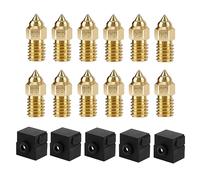 12PCS Buses en Laiton et 5PCS Chaussettes en Silicone pour Ender 3 V3 SE, Ender 5 S1, Pièces d'imprimante 3D Buses M6 Haute Vitesse et Chaussettes pour Ender 3 V3 SE, Ender 5 S1, Ender 7