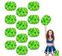 12pcs Cheerleading Pompons, Cheerleader Pompom, Pom Poms Cheerleading avec Poignées pour Danse Football Sport D'équipe Enfants Adultes (Mélange de vert)