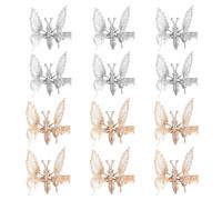 12pcs Clips de cheveux papillons, clips de papillon émouvant des pinces à cheveux pour les filles de cosplay Halloween, les pinces à cheveux des années 90