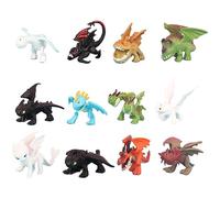 12PCS Comment Former Dragon Décoration de Gâteau, Dragon Cake Topper, Comment Former Dragon Master Figurines pour gâteaux, figurines de dragon jouets Mini Figurine d'anniversaire Décoration Supplies