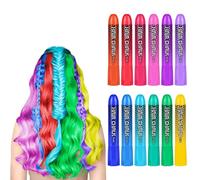 12pcs Craie Cheveux,Coloration Temporaire Cheveux,Craie Cheveux Enfant,Non Toxique,Lavable,Temporaires Craies De Cheveux,Pour Filles Et Adultes,JournéE Des Enfants,FêTe,Anniversaire,NoëL Et Halloween