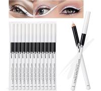 12pcs Crayon Eyeliner Blanc Surligneur Doux Crayon Eyeliner Fard À Paupières Crayon Éclaircissant Ver À Soie Étanche Naturel Mat Hypoallergénique Eyeliners Blanc Crayons De Maquillage